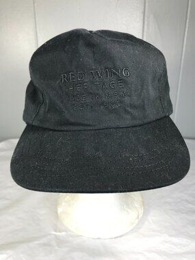 Vintage Red Wings Heritage boots Snapback Hat Cap Black Adult Made In USA